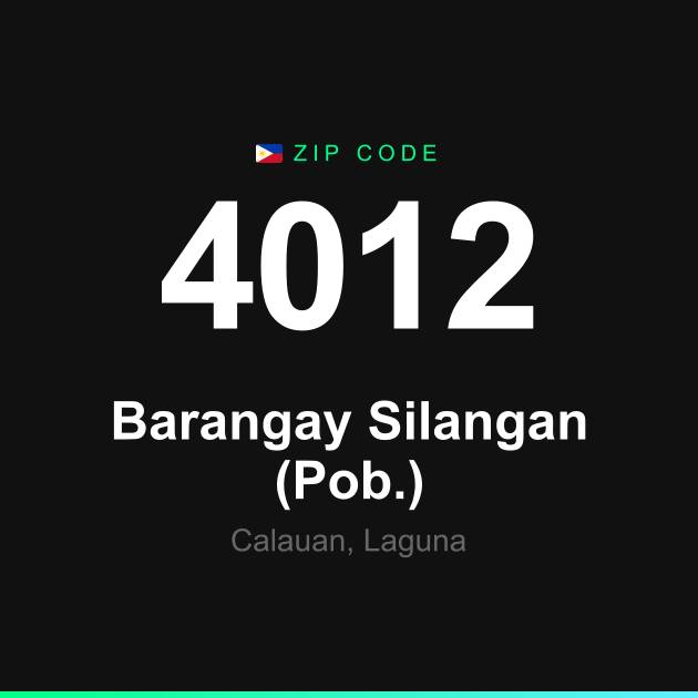 Shareable ZIP code 4012 card for Barangay Silangan (Pob.)