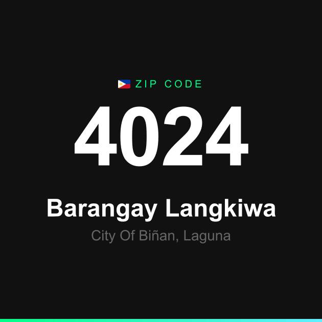 Shareable ZIP code 4024 card for Barangay Langkiwa