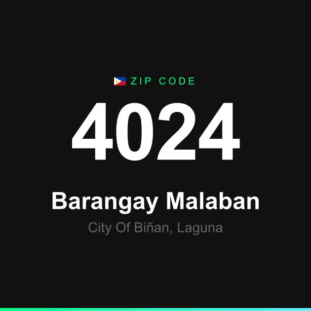 Shareable ZIP code 4024 card for Barangay Malaban
