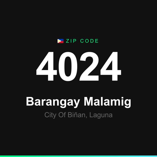 Shareable ZIP code 4024 card for Barangay Malamig