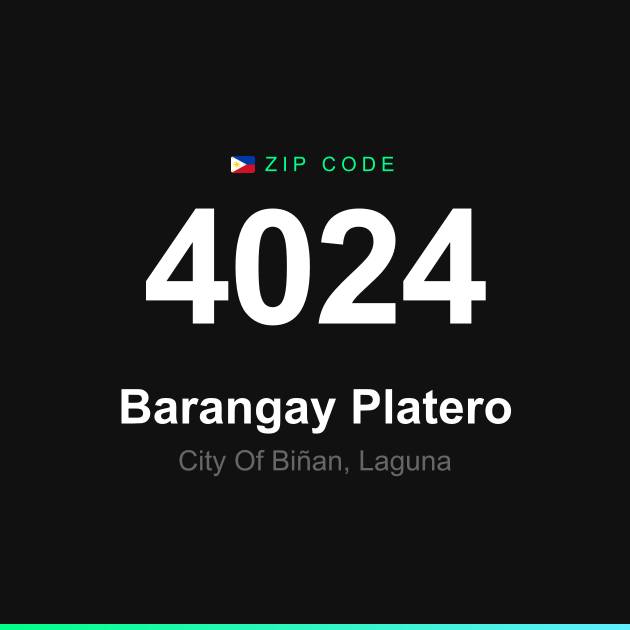 Shareable ZIP code 4024 card for Barangay Platero