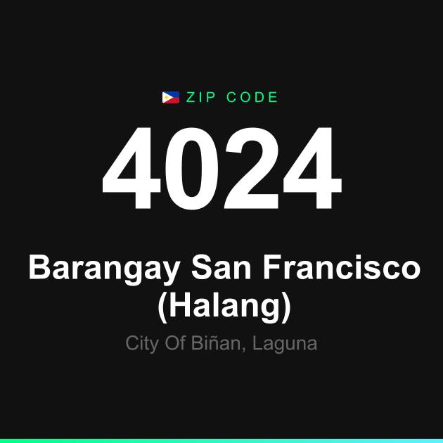 Shareable ZIP code 4024 card for Barangay San Francisco (Halang)