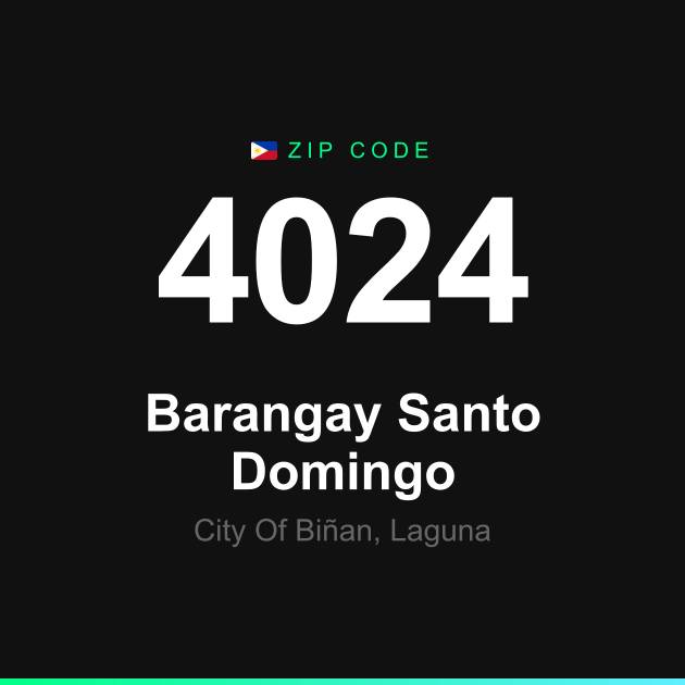 Shareable ZIP code 4024 card for Barangay Santo Domingo