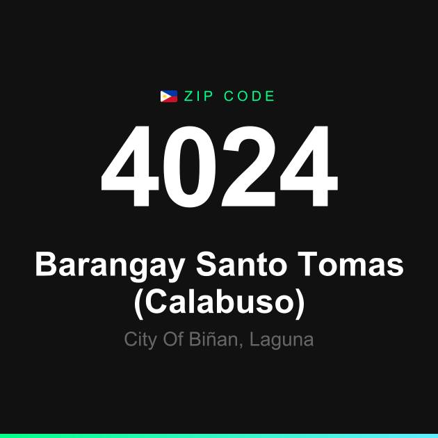 Shareable ZIP code 4024 card for Barangay Santo Tomas (Calabuso)