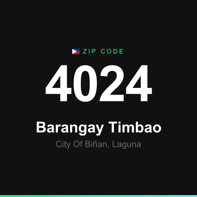 Shareable ZIP code 4024 card for Barangay Timbao