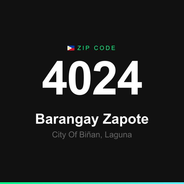 Shareable ZIP code 4024 card for Barangay Zapote