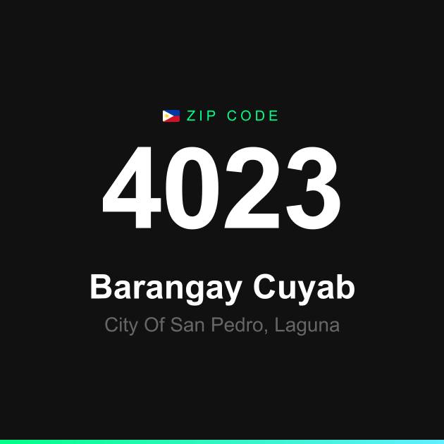 Shareable ZIP code 4023 card for Barangay Cuyab
