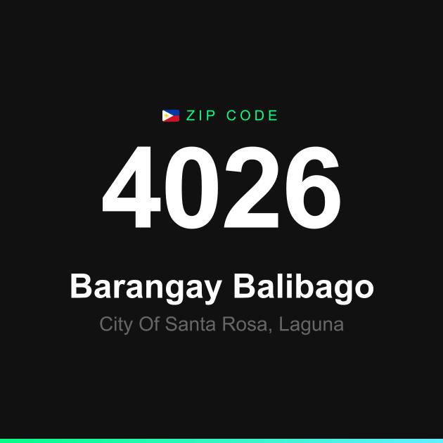 Shareable ZIP code 4026 card for Barangay Balibago