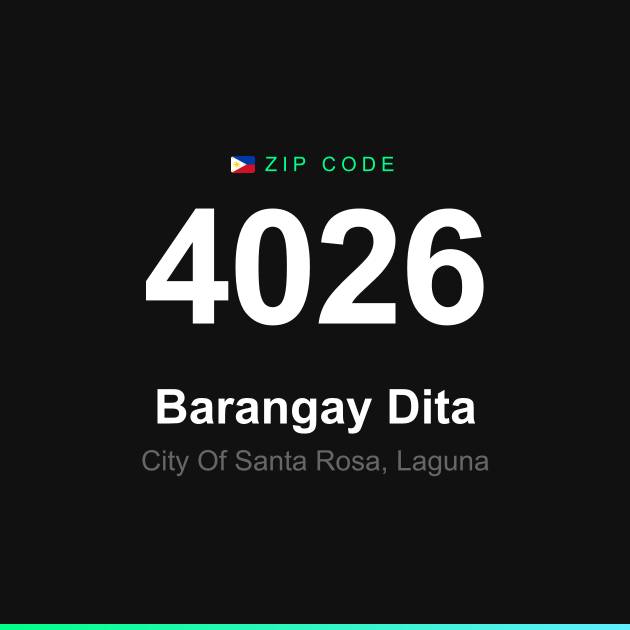 Shareable ZIP code 4026 card for Barangay Dita