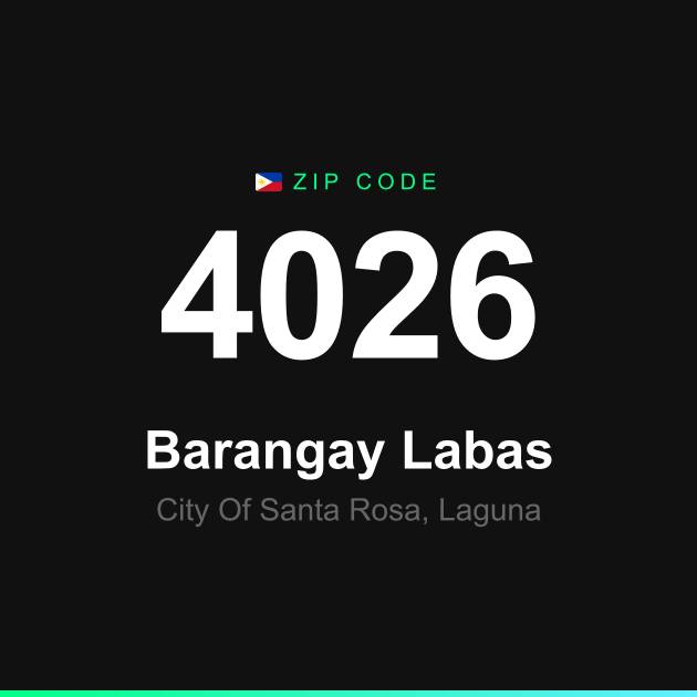 Shareable ZIP code 4026 card for Barangay Labas