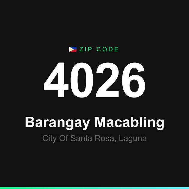 Shareable ZIP code 4026 card for Barangay Macabling