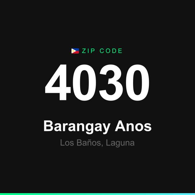 Shareable ZIP code 4030 card for Barangay Anos