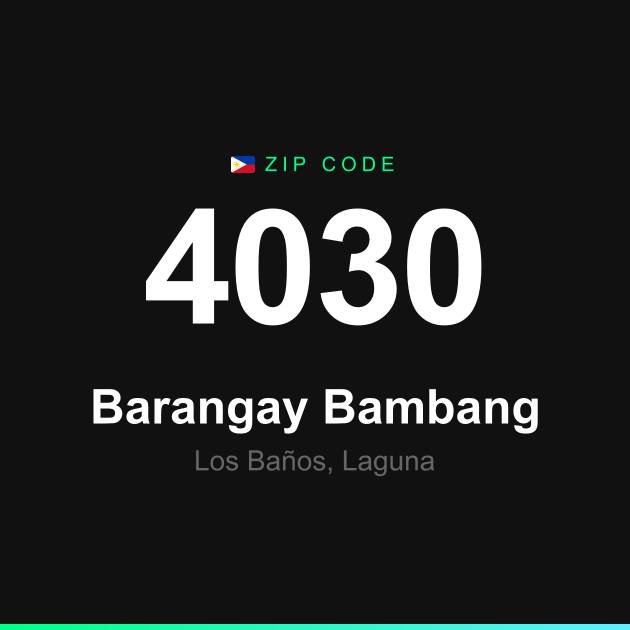 Shareable ZIP code 4030 card for Barangay Bambang