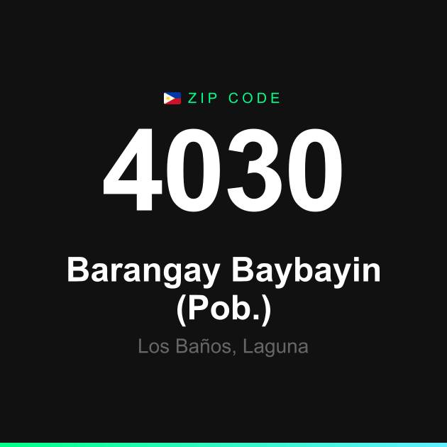 Shareable ZIP code 4030 card for Barangay Baybayin (Pob.)
