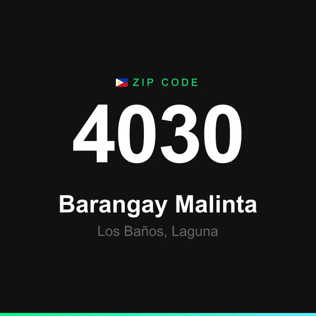 Shareable ZIP code 4030 card for Barangay Malinta