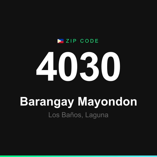 Shareable ZIP code 4030 card for Barangay Mayondon