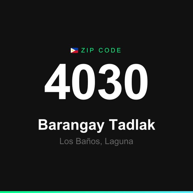 Shareable ZIP code 4030 card for Barangay Tadlak