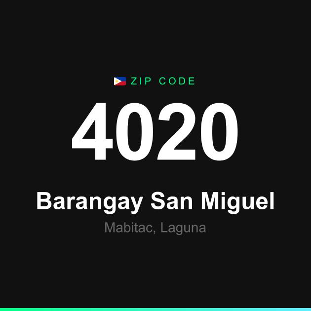 Shareable ZIP code 4020 card for Barangay San Miguel