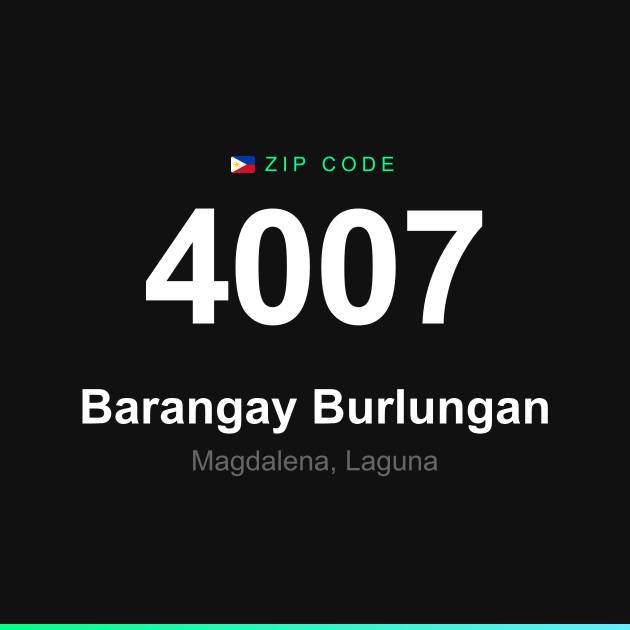 Shareable ZIP code 4007 card for Barangay Burlungan