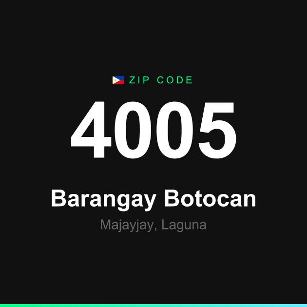 Shareable ZIP code 4005 card for Barangay Botocan