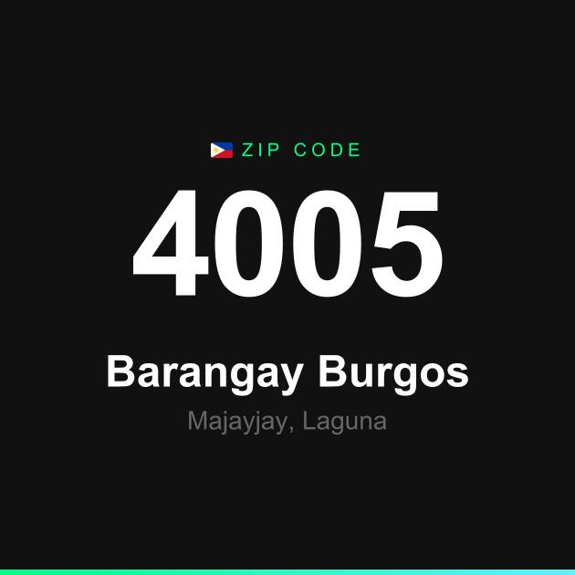 Shareable ZIP code 4005 card for Barangay Burgos