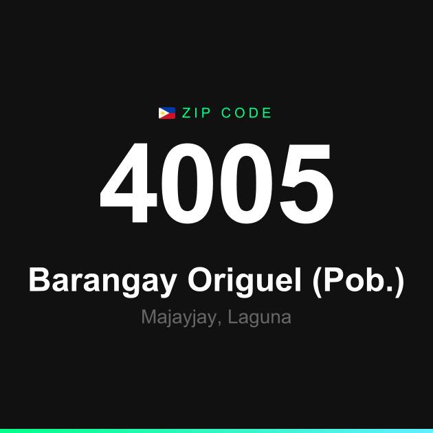 Shareable ZIP code 4005 card for Barangay Origuel (Pob.)