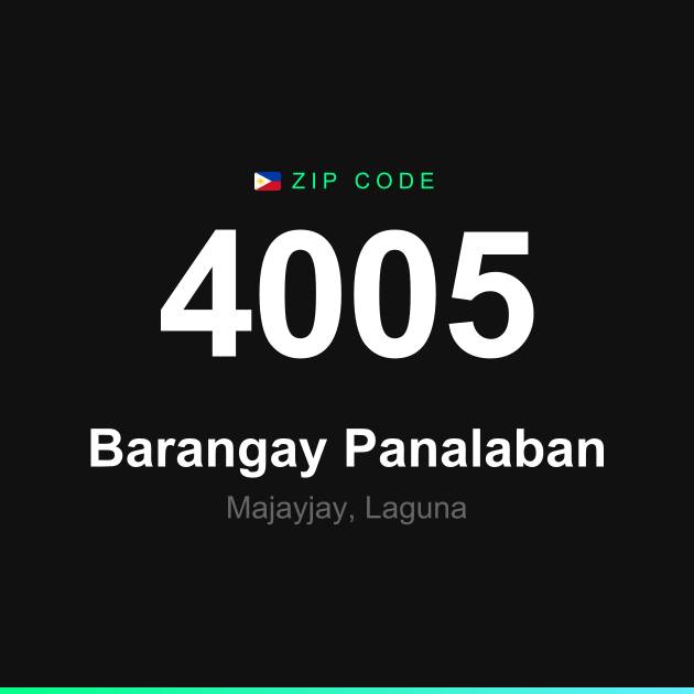Shareable ZIP code 4005 card for Barangay Panalaban