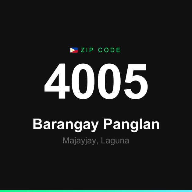 Shareable ZIP code 4005 card for Barangay Panglan