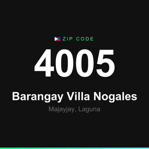 Shareable ZIP code 4005 card for Barangay Villa Nogales