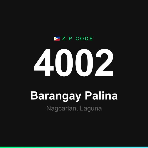 Shareable ZIP code 4002 card for Barangay Palina