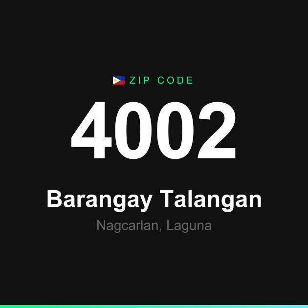 Shareable ZIP code 4002 card for Barangay Talangan