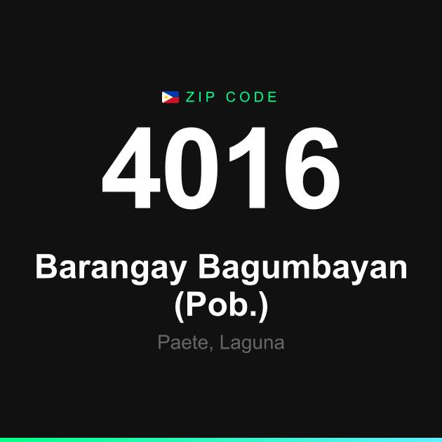 Shareable ZIP code 4016 card for Barangay Bagumbayan (Pob.)