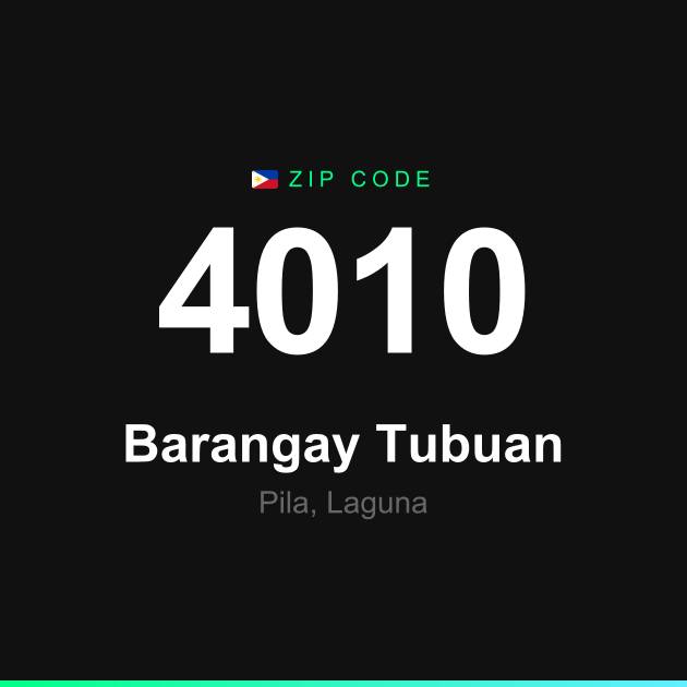 Shareable ZIP code 4010 card for Barangay Tubuan
