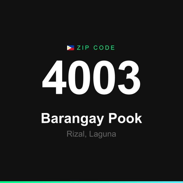 Shareable ZIP code 4003 card for Barangay Pook