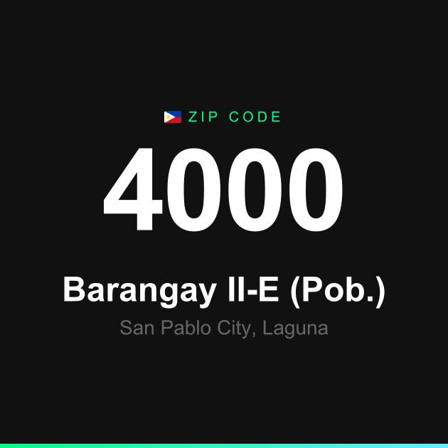 Shareable ZIP code 4000 card for Barangay II-E (Pob.)
