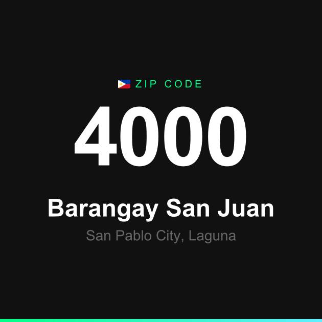 Shareable ZIP code 4000 card for Barangay San Juan