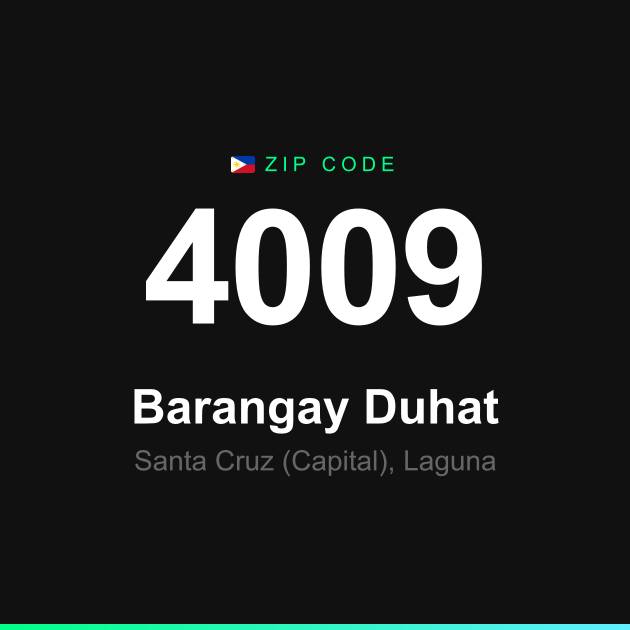 Shareable ZIP code 4009 card for Barangay Duhat