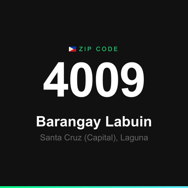 Shareable ZIP code 4009 card for Barangay Labuin