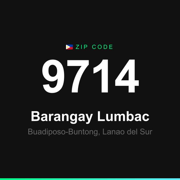 Shareable ZIP code 9714 card for Barangay Lumbac