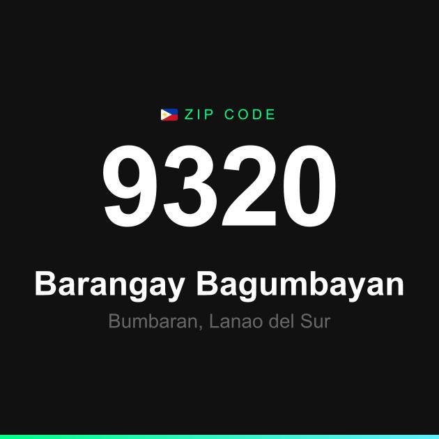 Shareable ZIP code 9320 card for Barangay Bagumbayan