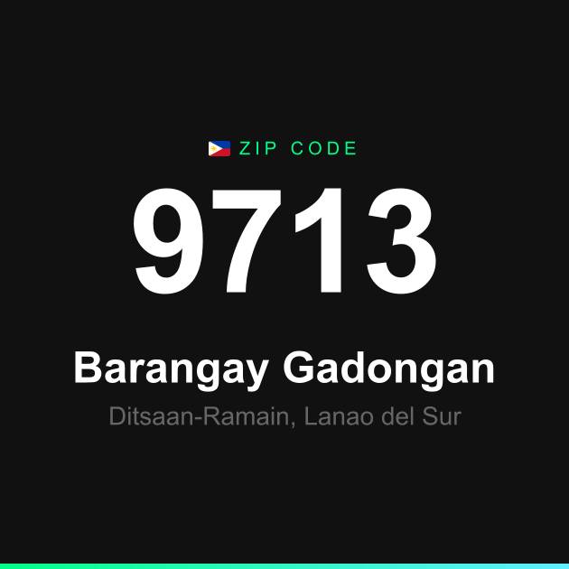 Shareable ZIP code 9713 card for Barangay Gadongan