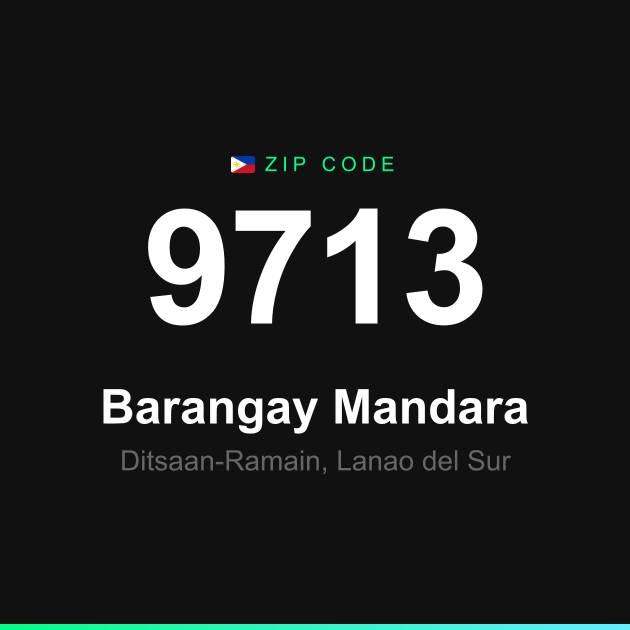 Shareable ZIP code 9713 card for Barangay Mandara