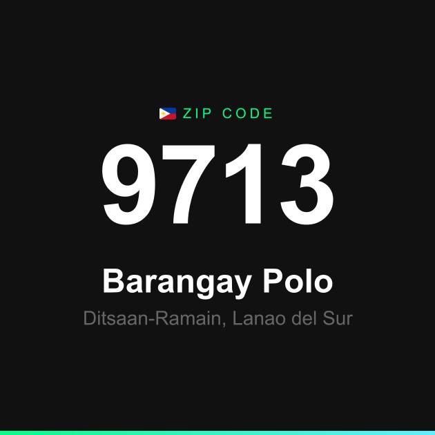 Shareable ZIP code 9713 card for Barangay Polo