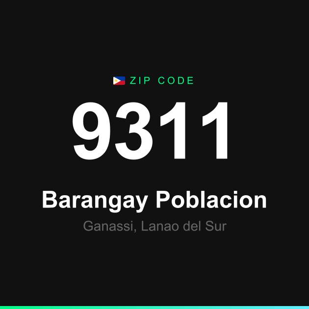 Shareable ZIP code 9311 card for Barangay Poblacion