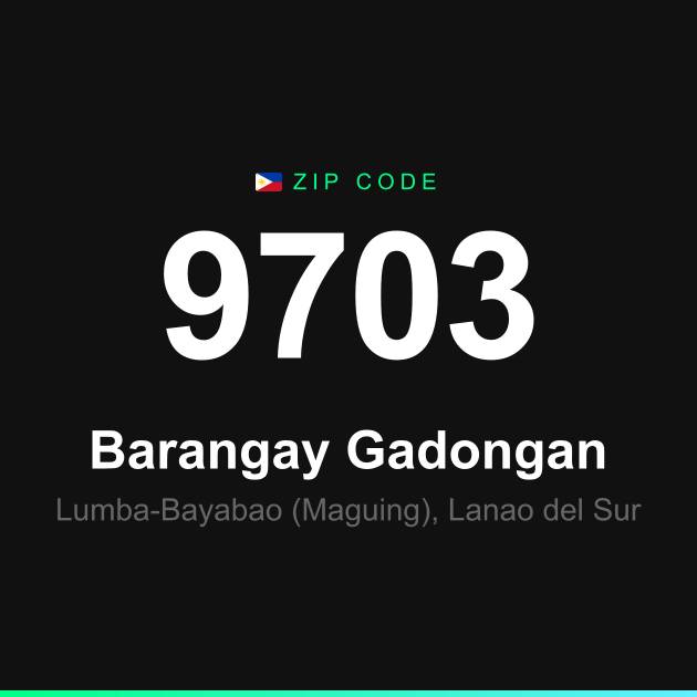 Shareable ZIP code 9703 card for Barangay Gadongan
