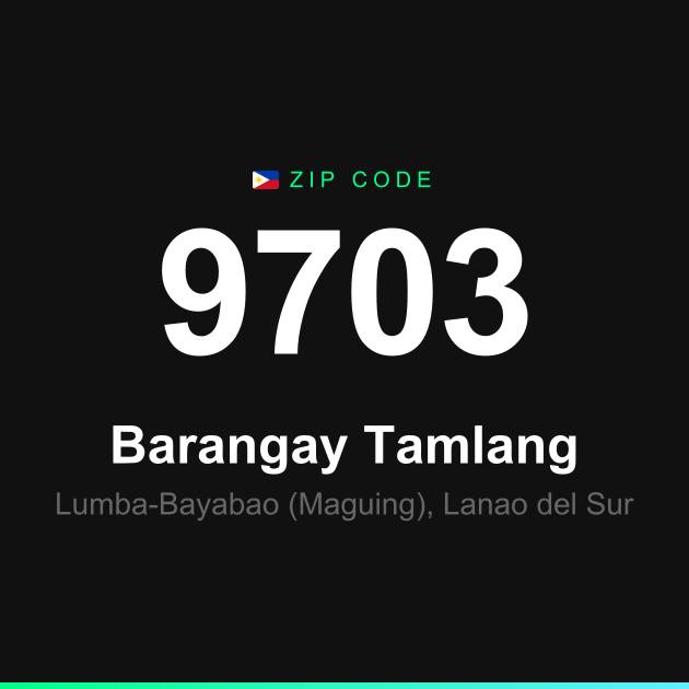 Shareable ZIP code 9703 card for Barangay Tamlang