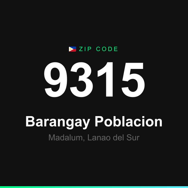 Shareable ZIP code 9315 card for Barangay Poblacion
