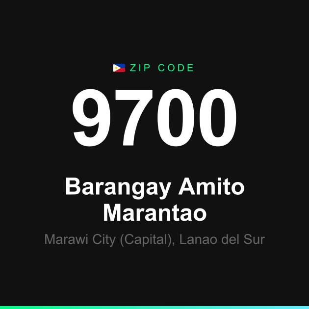 Shareable ZIP code 9700 card for Barangay Amito Marantao