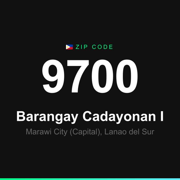 Shareable ZIP code 9700 card for Barangay Cadayonan I