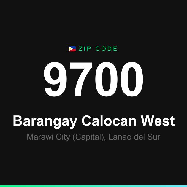 Shareable ZIP code 9700 card for Barangay Calocan West